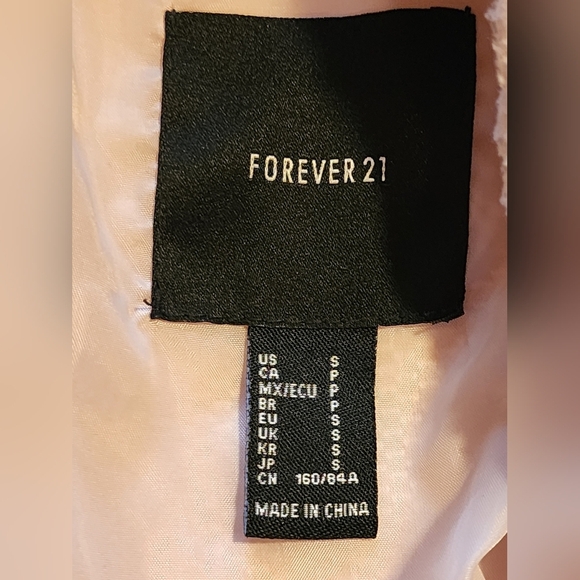 Forever 21 Sherpa Lined Hooded Jacket Size Small Light Pink Cozy Open Front - Picture 6 of 7